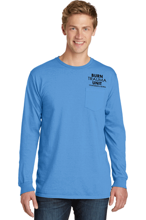 PC099LSP- U OF I BURN UNIT Port & Company® Pigment-Dyed Long Sleeve Pocket Tee