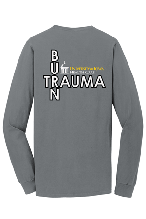 PC099LSP- U OF I BURN UNIT Port & Company® Pigment-Dyed Long Sleeve Pocket Tee