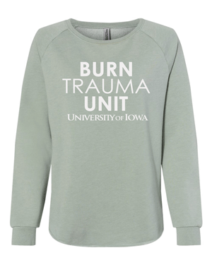 PRM200- U OF I BURN UNIT Women's California Wave Wash Crewneck Sweatshirt