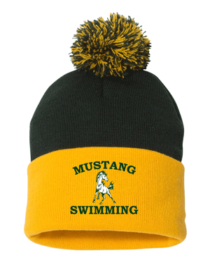 SP15- HEMPSTEAD SWIMMING Pom-Pom 12" Knit Beanie