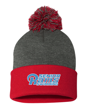 SP15- DBQ SENIOR MEN'S SWIM 12" Pom-Pom Cuffed Beanie
