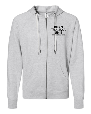 SS1000Z- U OF I BURN UNIT Unisex Lightweight Loopback Terry Zip Hood