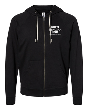 SS1000Z- U OF I BURN UNIT Unisex Lightweight Loopback Terry Zip Hood