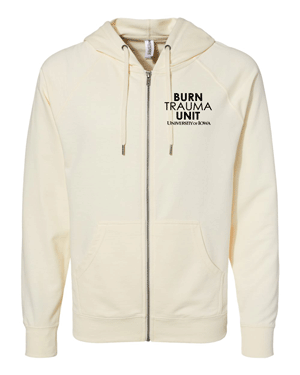 SS1000Z- U OF I BURN UNIT Unisex Lightweight Loopback Terry Zip Hood
