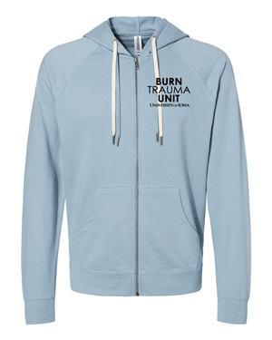 SS1000Z- U OF I BURN UNIT Unisex Lightweight Loopback Terry Zip Hood