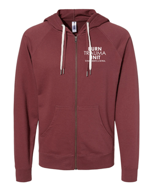 SS1000Z- U OF I BURN UNIT Unisex Lightweight Loopback Terry Zip Hood
