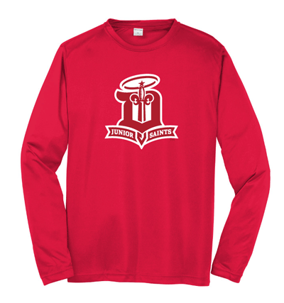 ST350LS- JR SAINTS Red Sport-Tek® Long Sleeve PosiCharge® Competitor™ Tee