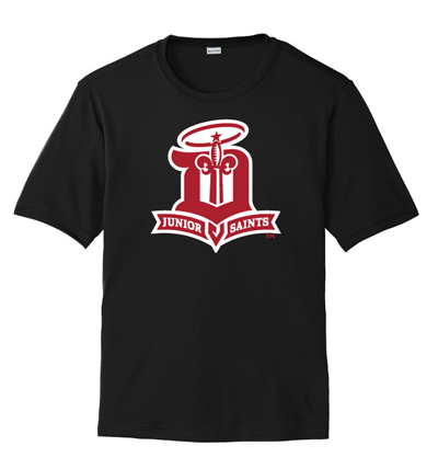 ST350- JR SAINTS Black Sport-Tek® PosiCharge® Competitor™ Tee