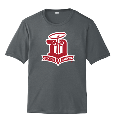 ST350- JR SAINTS Iron Grey Sport-Tek® PosiCharge® Competitor™ Tee