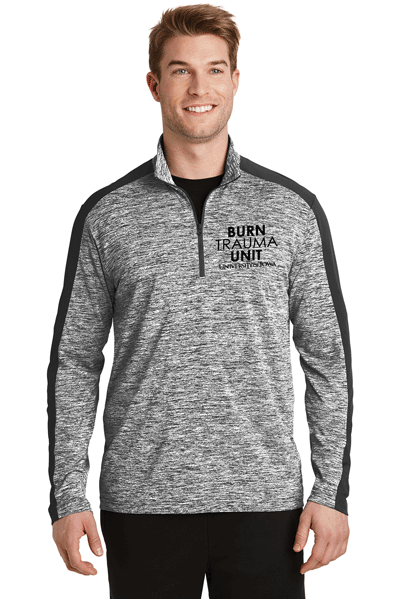 ST397- U OF I BURN UNIT Sport-Tek® PosiCharge® Electric Heather Colorblock 1/4-Zip Pullover