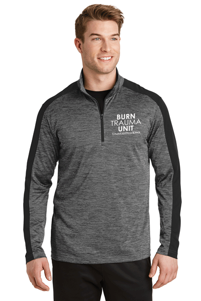 ST397- U OF I BURN UNIT Sport-Tek® PosiCharge® Electric Heather Colorblock 1/4-Zip Pullover