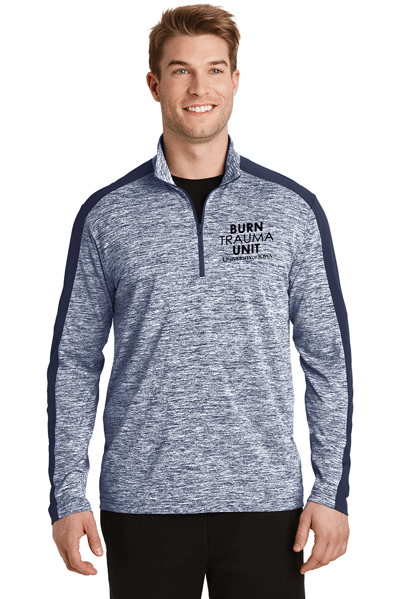 ST397- U OF I BURN UNIT Sport-Tek® PosiCharge® Electric Heather Colorblock 1/4-Zip Pullover