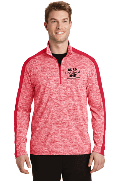 ST397- U OF I BURN UNIT Sport-Tek® PosiCharge® Electric Heather Colorblock 1/4-Zip Pullover