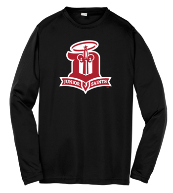 YST350LS- JR SAINTS Black Sport-Tek® Youth Long Sleeve PosiCharge® Competitor™ Tee