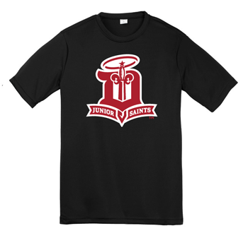 YST350- JR SAINTS Black Sport-Tek® Youth PosiCharge® Competitor™ Tee