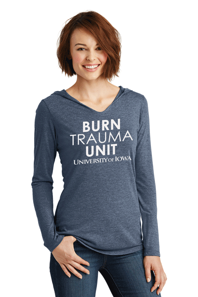 DM139L- U OF I BURN UNIT District Made® Ladies Perfect Tri® Long Sleeve Hoodie