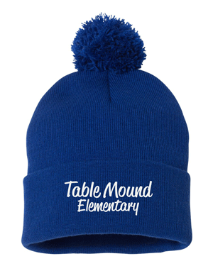 SP15- TABLE MOUND Pom-Pom 12" Knit Beanie
