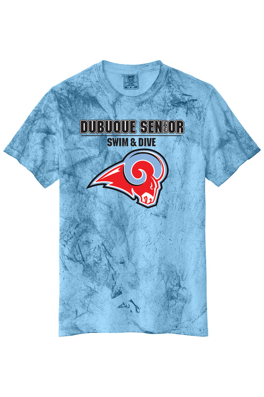 1745- DBQ SENIOR SWIM RAM HEAD Heavyweight Color Blast Tee