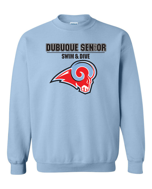 18000- DBQ SENIOR SWIM RAM HEAD Crewneck Sweatshirt