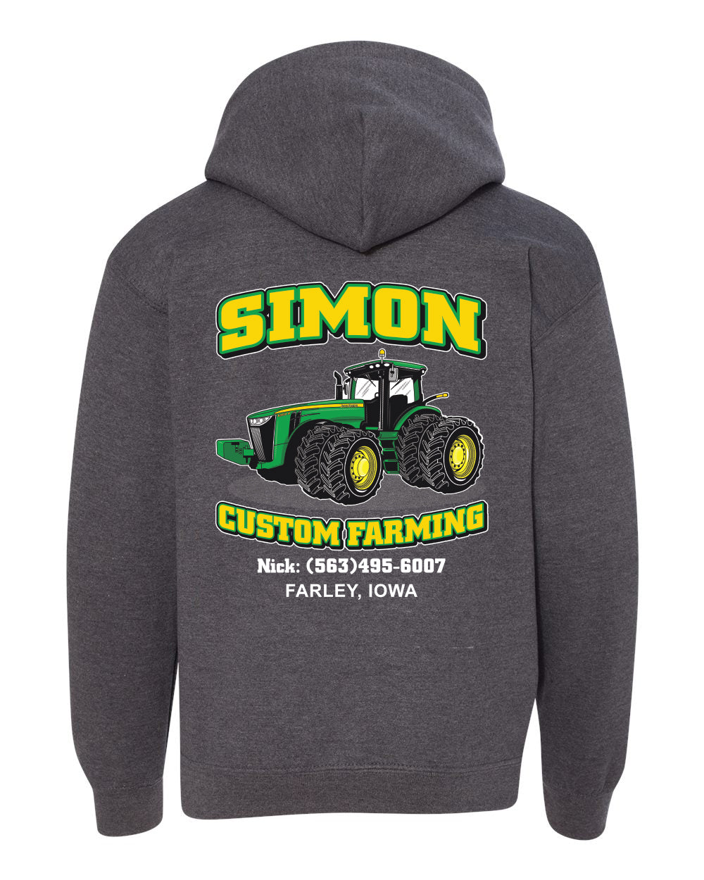 18500B- SIMON CUSTOM FARMING Heavy Blend™ Youth Hooded Sweatshirt