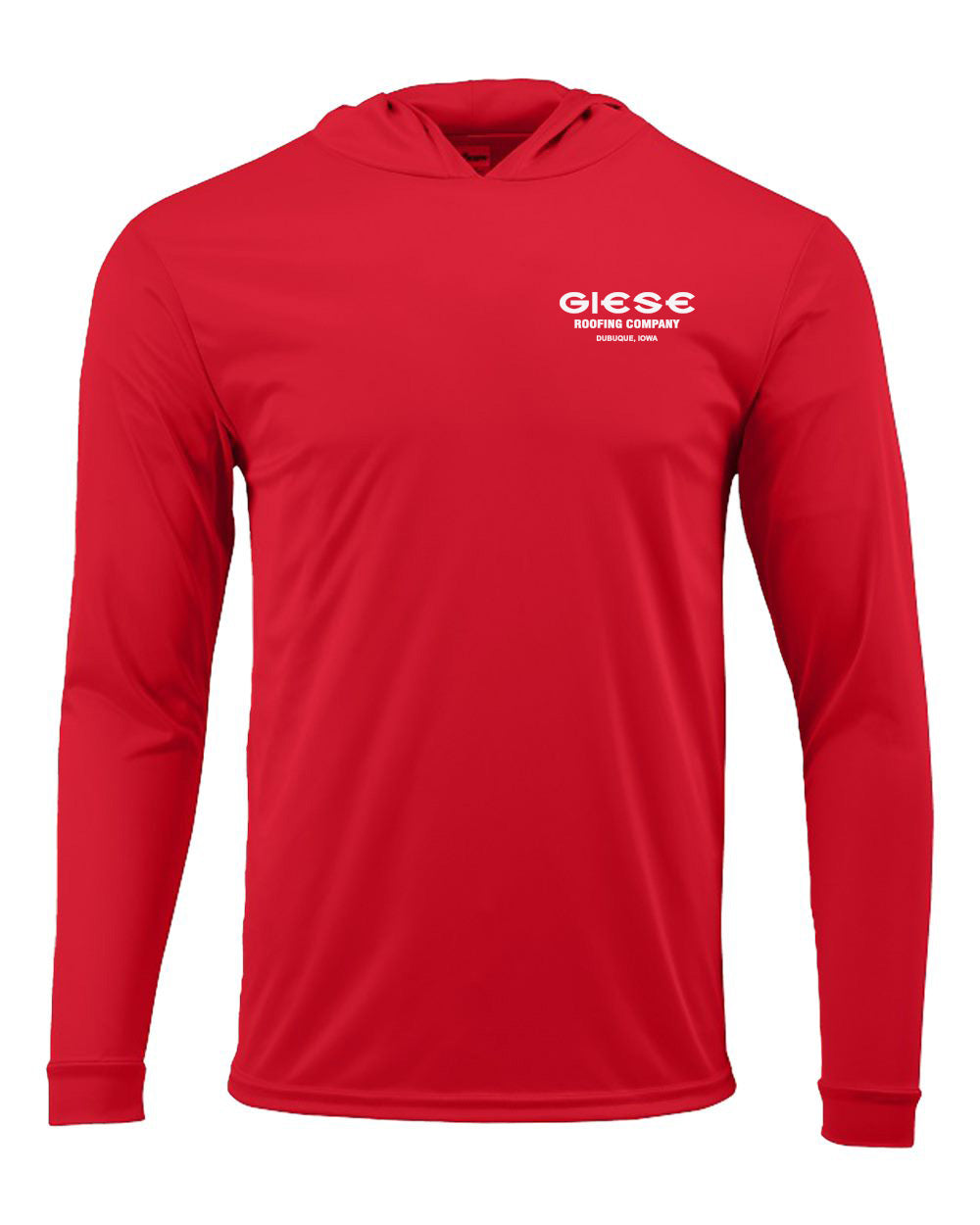 220- GIESE ROOFING UPF 50+ protection Performance Hooded Long Sleeve T-Shirt