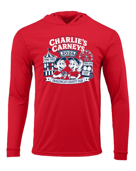 220- CHARLIES DRAGON CAT Unisex Bahama Performance Hooded Long Sleeve T-Shirt