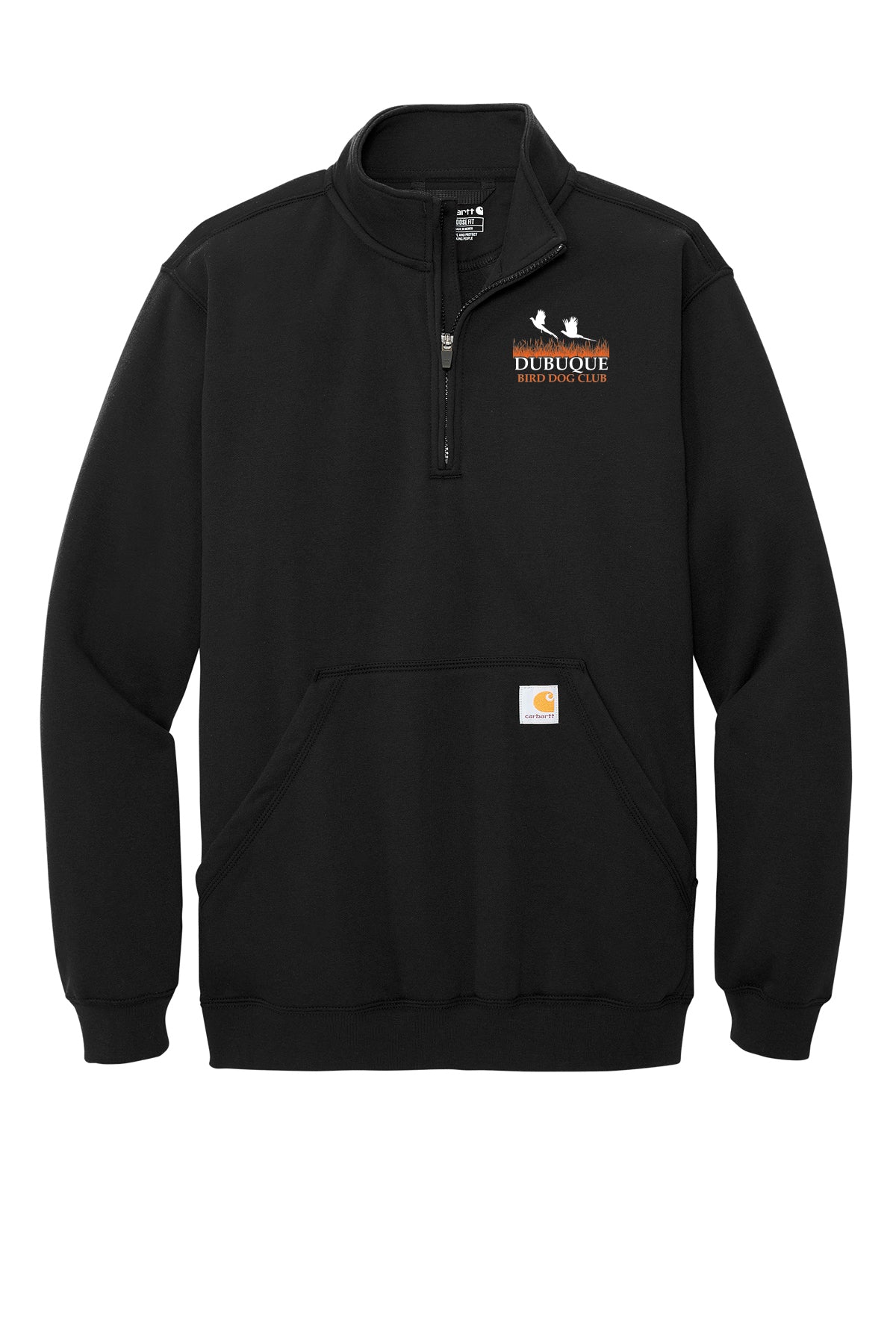 CT105294- DBQ BIRD DOG CLUB Carhartt® Midweight 1/4-Zip Mock Neck Sweatshirt