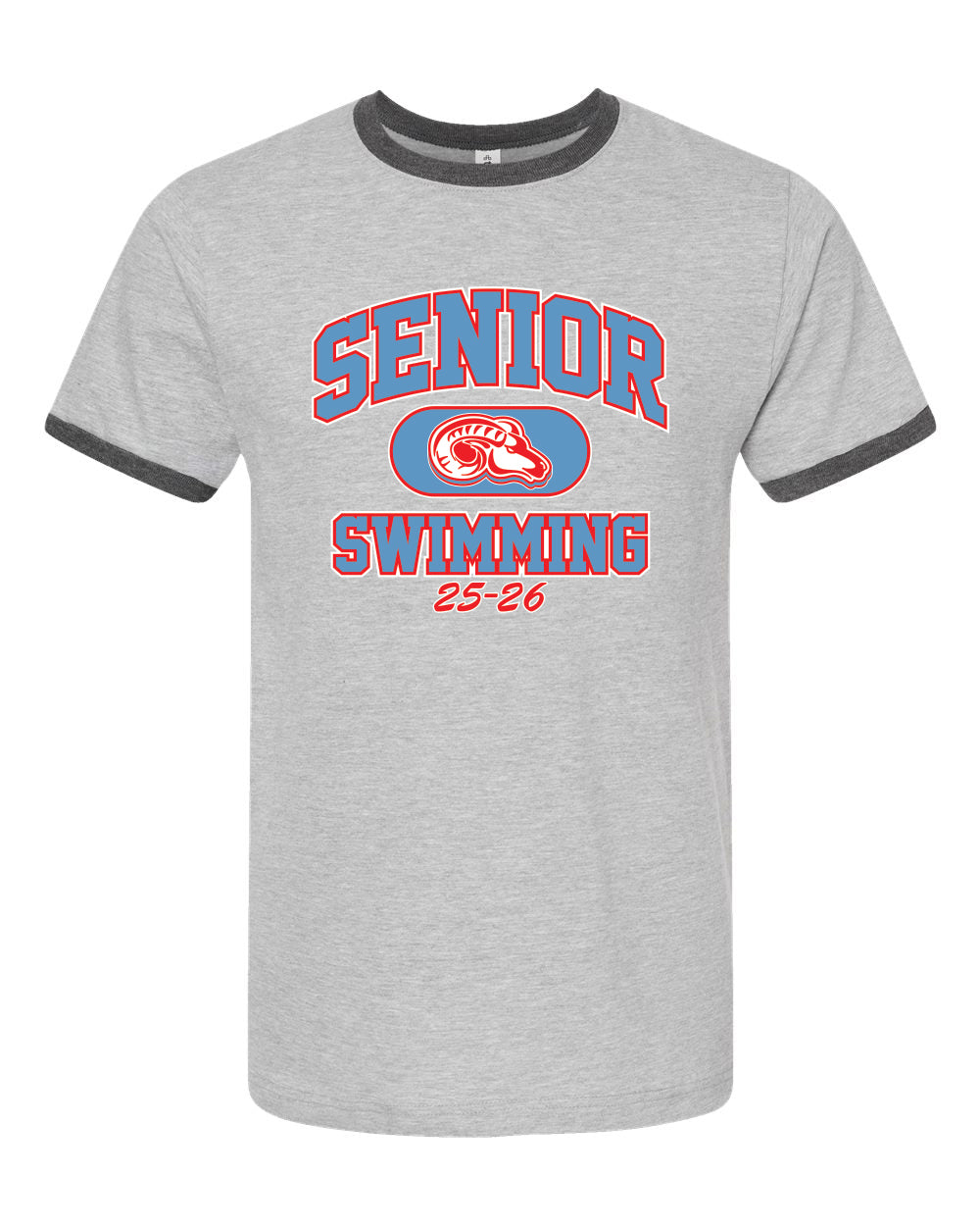 246- DBQ SENIOR MEN'S SWIM Tultex - Fine Jersey Ringer T-Shirt