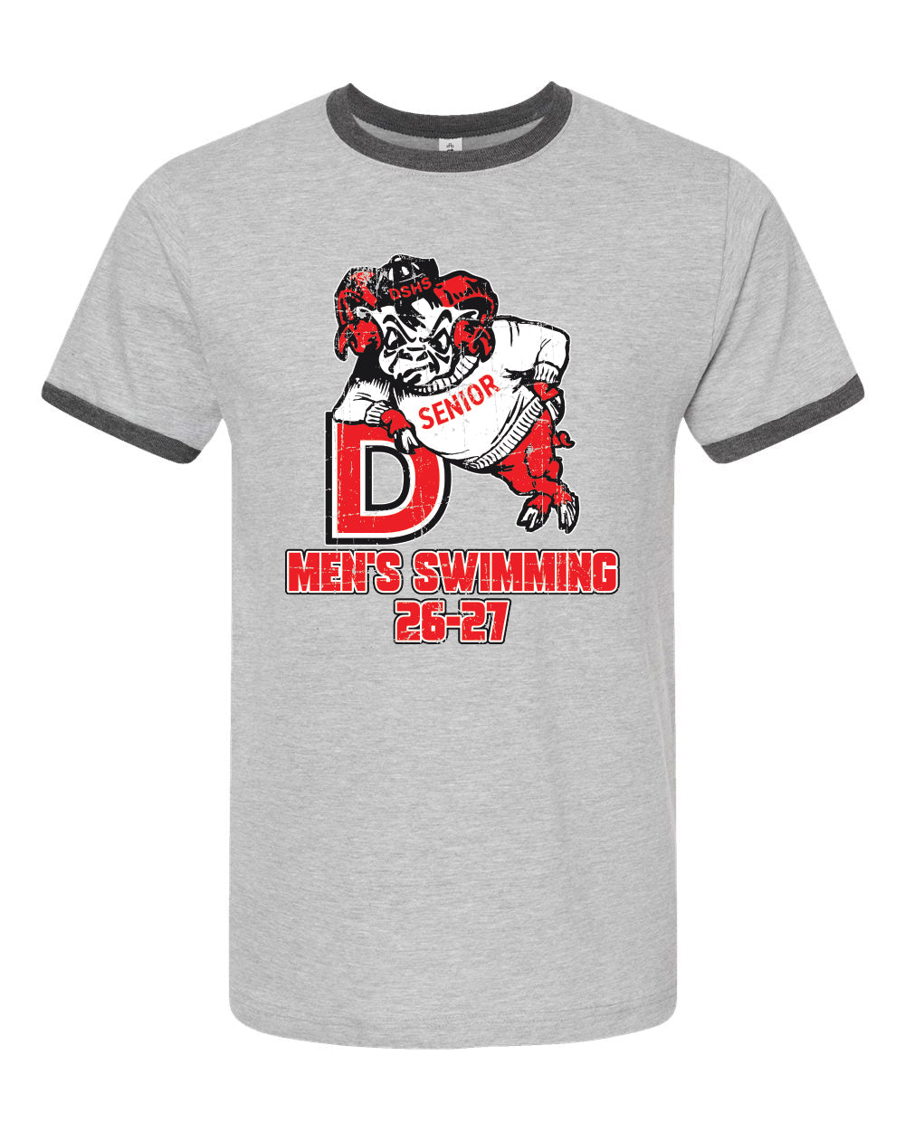 246- DBQ SENIOR MEN'S SWIM Tultex - Fine Jersey Ringer T-Shirt