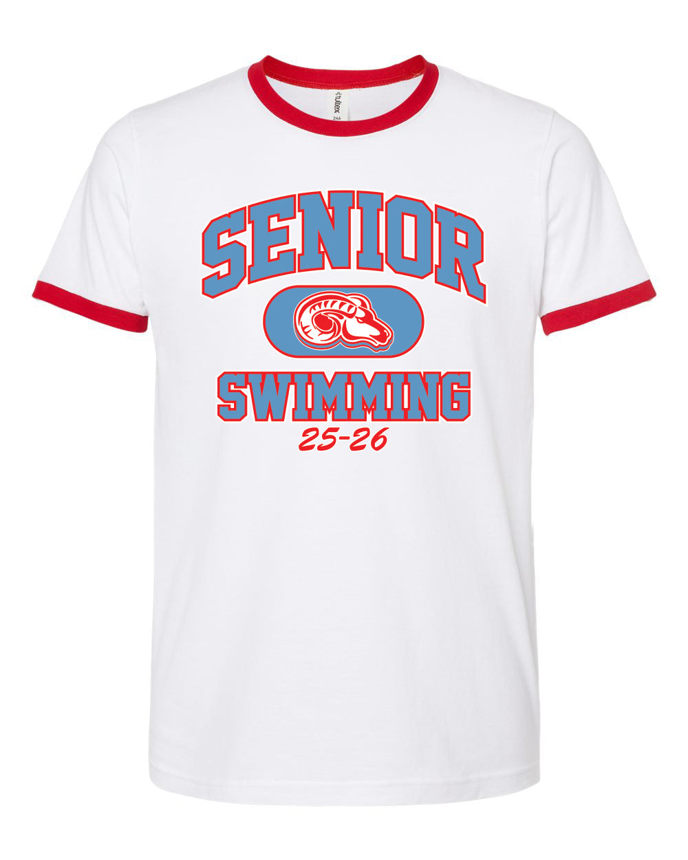 246- DBQ SENIOR MEN'S SWIM Tultex - Fine Jersey Ringer T-Shirt