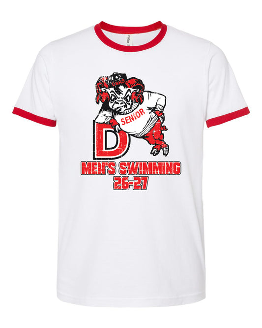 246- DBQ SENIOR MEN'S SWIM Tultex - Fine Jersey Ringer T-Shirt
