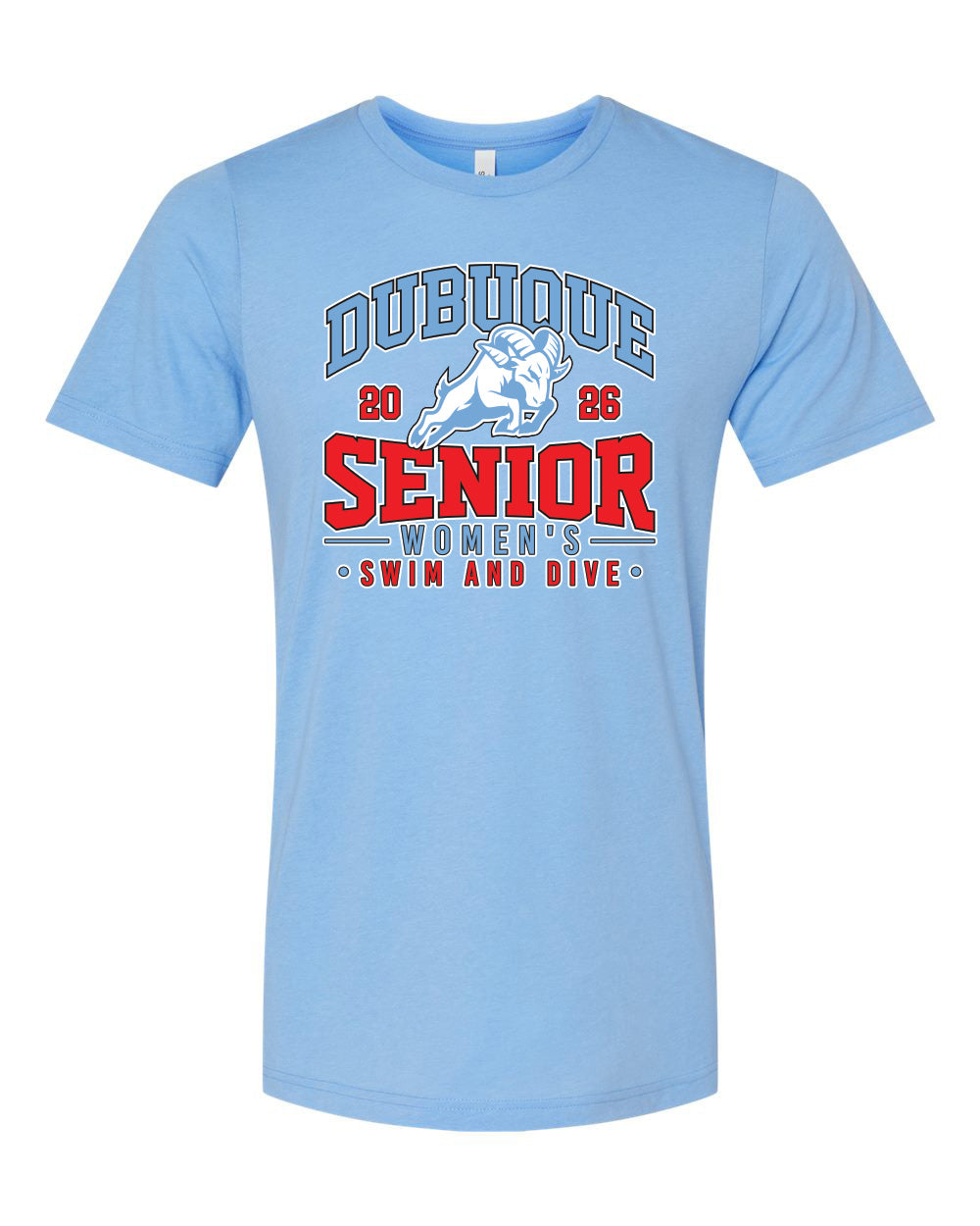 3413- DBQ SENIOR SWIM RAM HEAD Triblend Tee