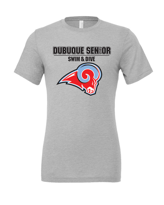 3413- DBQ SENIOR SWIM RAM HEAD Triblend Tee