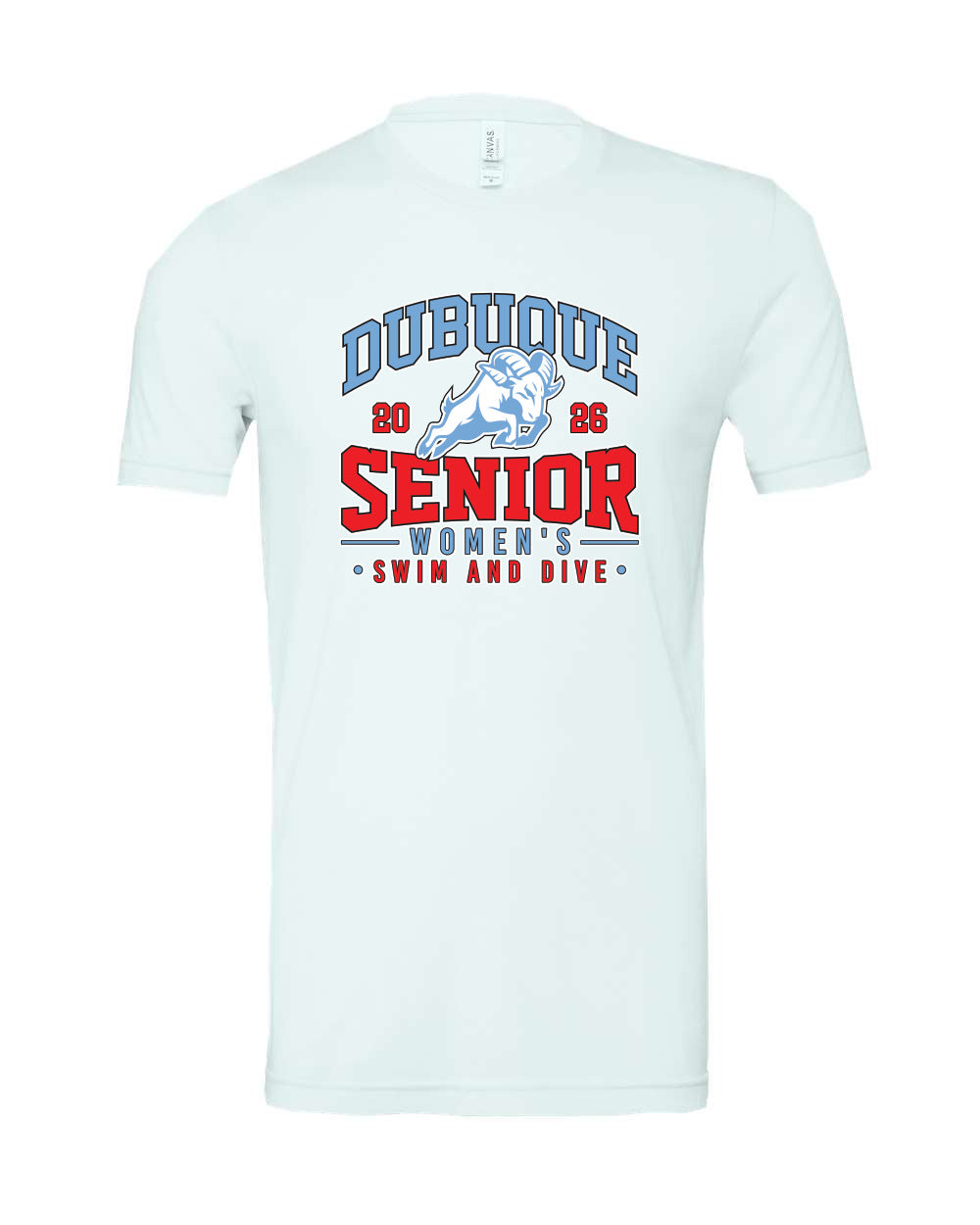 3413- DBQ SENIOR SWIM RAM HEAD Triblend Tee