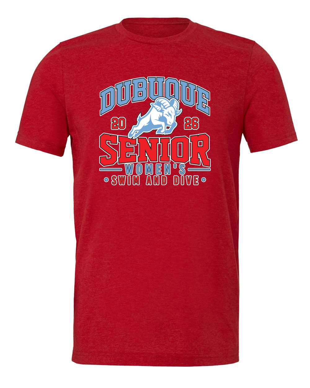 3413- DBQ SENIOR SWIM RAM HEAD Triblend Tee