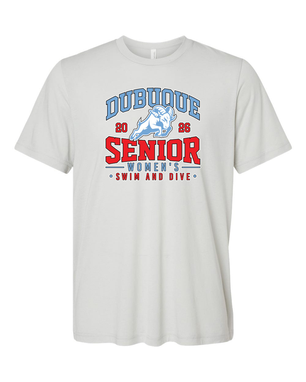 3413- DBQ SENIOR SWIM RAM HEAD Triblend Tee