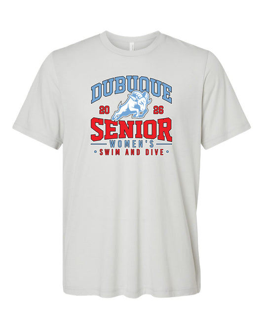 3413- DBQ SENIOR SWIM RAM HEAD Triblend Tee