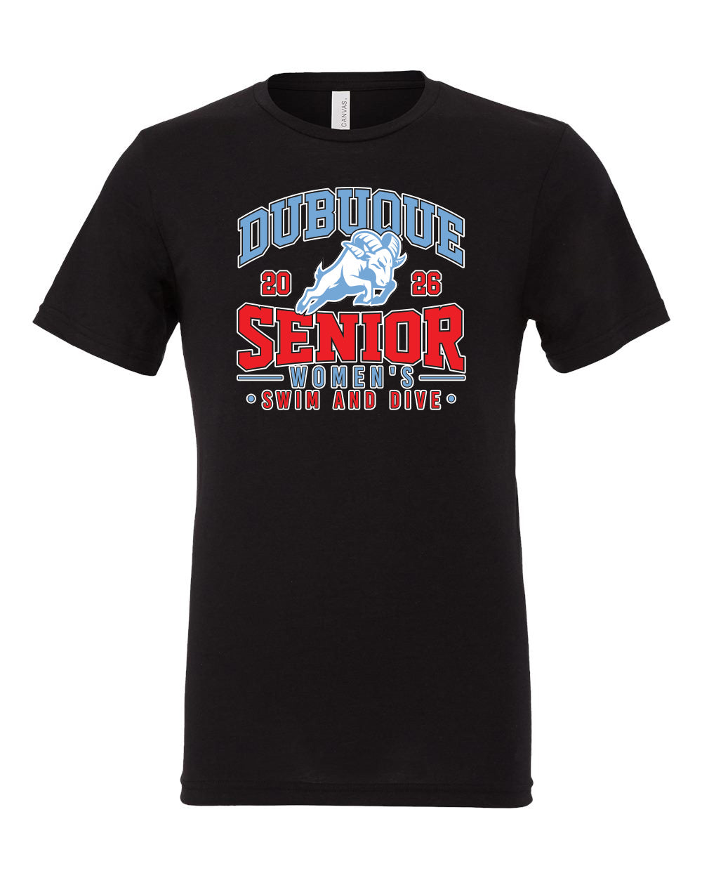 3413- DBQ SENIOR SWIM RAM HEAD Triblend Tee