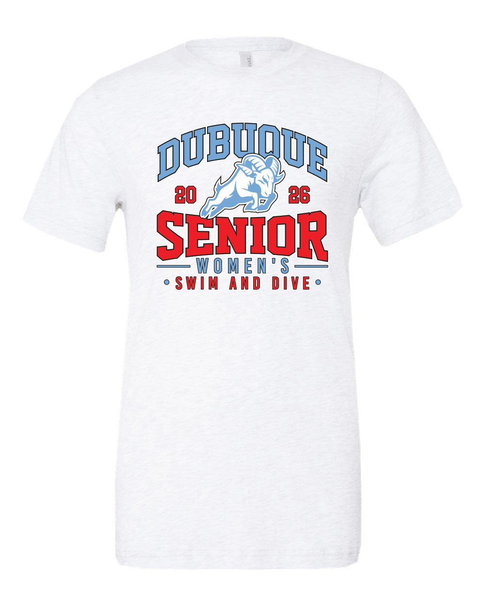 3413- DBQ SENIOR SWIM RAM HEAD Triblend Tee