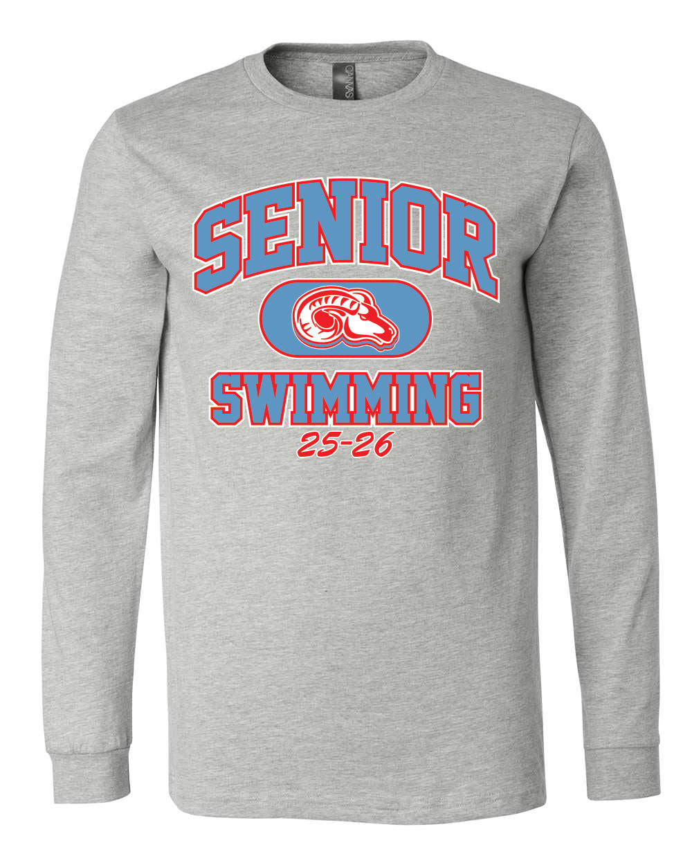 3501CVC- DBQ SENIOR MEN'S SWIM BELLA + CANVAS - Heather CVC Long Sleeve Tee