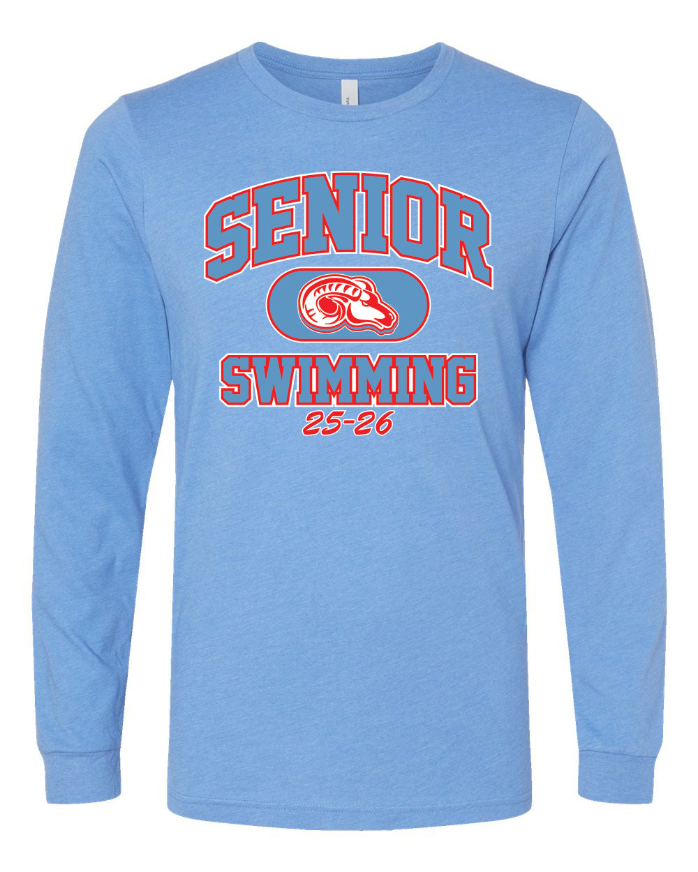 3501CVC- DBQ SENIOR MEN'S SWIM BELLA + CANVAS - Heather CVC Long Sleeve Tee