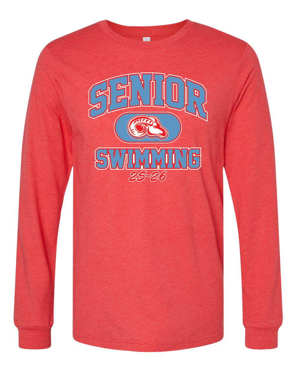 3501CVC- DBQ SENIOR MEN'S SWIM BELLA + CANVAS - Heather CVC Long Sleeve Tee