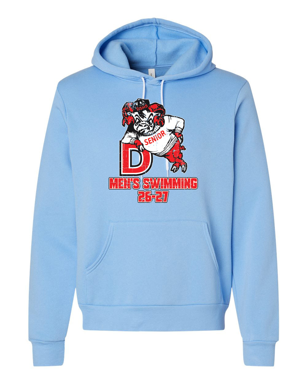 3719- DBQ SENIOR MEN'S SWIM- BELLA + CANVAS - Sponge Fleece Hoodie