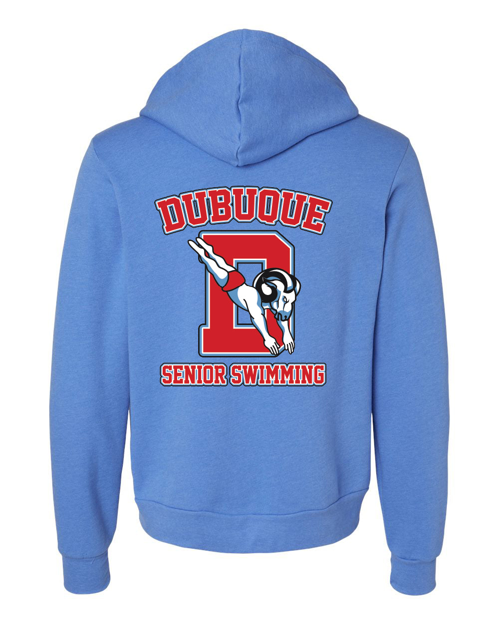 3739- DBQ SENIOR MEN'S SWIMMING BELLA + CANVAS - Sponge Fleece Full-Zip Hoodie
