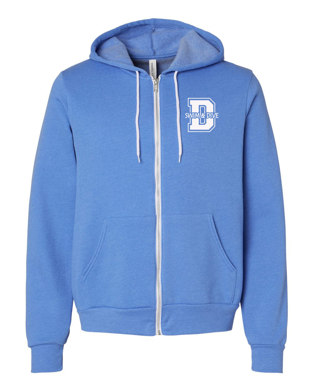 3739- DBQ SENIOR MEN'S SWIMMING BELLA + CANVAS - Sponge Fleece Full-Zip Hoodie
