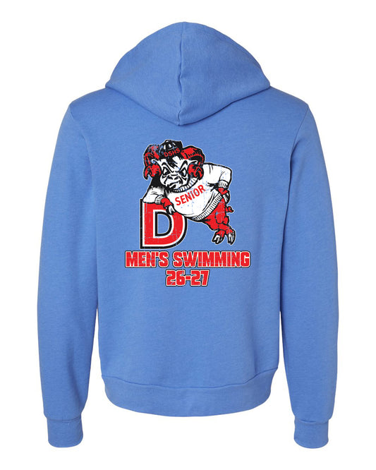 3739- DBQ SENIOR MEN'S SWIM BELLA + CANVAS - Sponge Fleece Full-Zip Hoodie