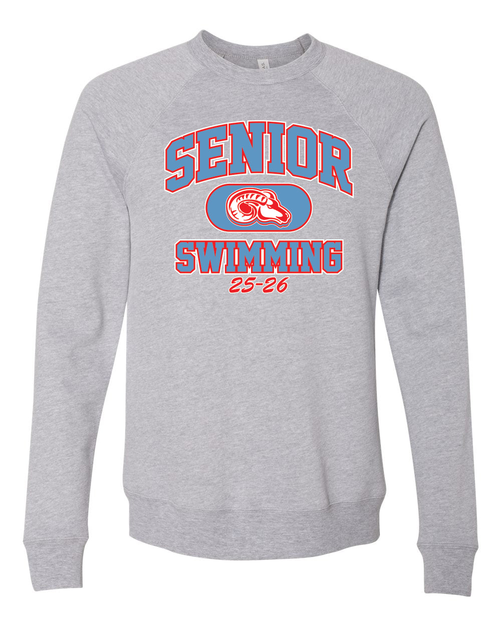 3901- DBQ SENIOR MEN'S SWIM BELLA + CANVAS - Sponge Fleece Raglan Crewneck Sweatshirt