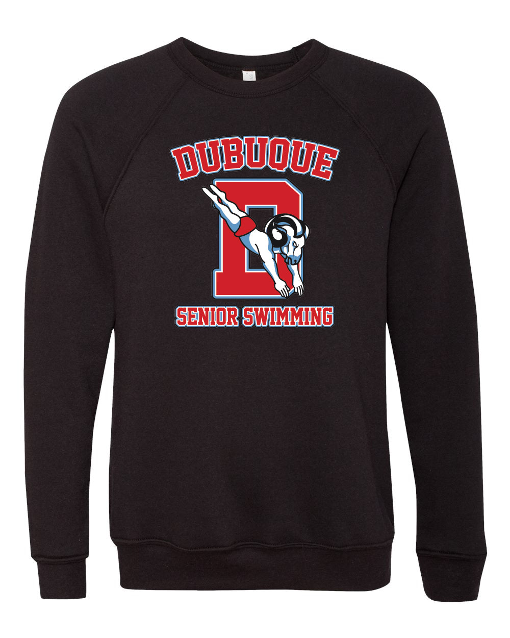 3901- DBQ SENIOR MEN'S SWIM BELLA + CANVAS - Sponge Fleece Raglan Crewneck Sweatshirt