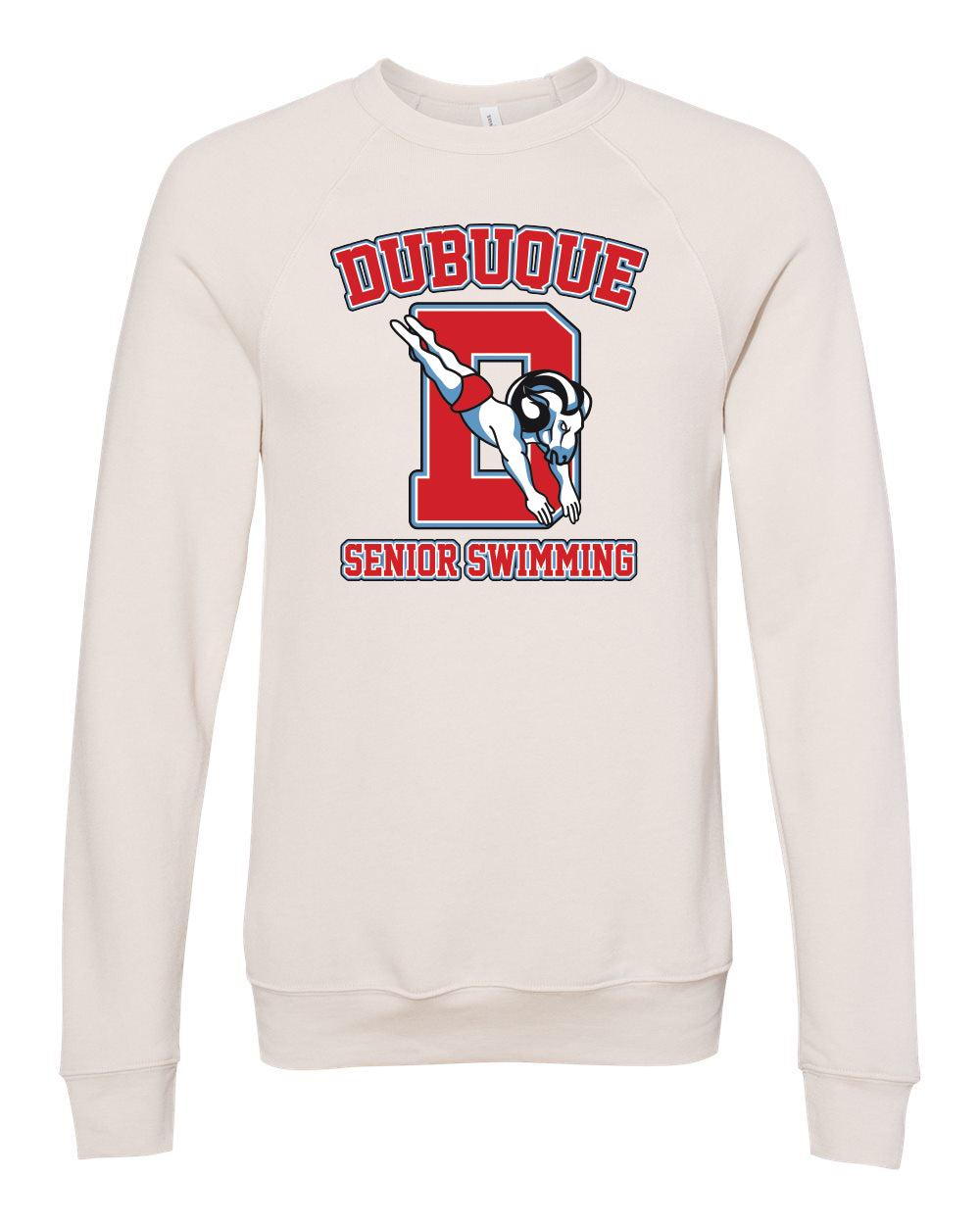 3901- DBQ SENIOR MEN'S SWIM BELLA + CANVAS - Sponge Fleece Raglan Crewneck Sweatshirt