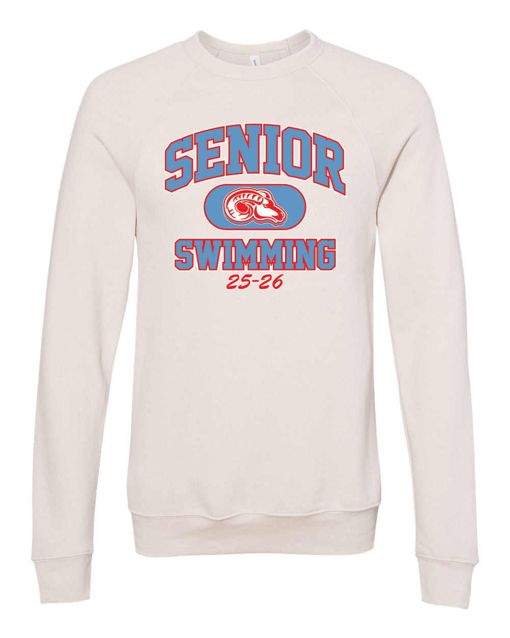 3901- DBQ SENIOR MEN'S SWIM BELLA + CANVAS - Sponge Fleece Raglan Crewneck Sweatshirt